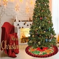 thumbnail image 4 of Christmas Red Black Buffalo Plaid Gingerbread Man Polyester Tree Skirt for Xmas Holiday Home Indoor Decoration 48 in, 4 of 5
