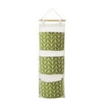 thumbnail image 1 of Bolsa de almacenamiento de pared con 3 compartimentos: tela + madera, 67 x 20 cm, organizador de juguetes/material de papelería, no tóxico, 1 of 2