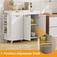 thumbnail image 4 of Ourlova Kitchen Island with Drop Leaf Kitchen Island Cart with Trash Storage Cabinet White, 4 of 7