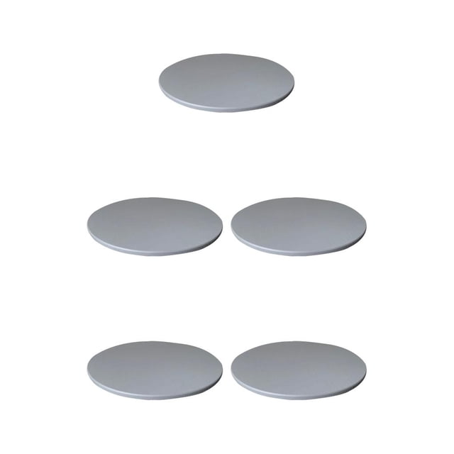 tamizeot Round Table Cloth Waterproof Dining Tablecloth Protector No Wash Cover Non Slide Decoration Party Bar Restaurant Hotel Gray 5Set