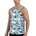 thumbnail image 2 of Lsque Boat In Ocean Pattern Mens Tank Tops Muscle Athletic Quick Dry Sleeveless Workout Fitness T Shirts Beach Tank Top, Loose-fit Sleeveless Shirt for Men-Medium, 2 of 7