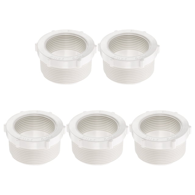 Uxcell 5 Pcs Polyvinyl Chloride Reducer Bushing G2" Male Thread to G1-1/2" Female Thread White