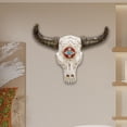 thumbnail image 1 of Escultura de pared con cabeza Macarena Diseño bohemio Cuernos dorados 34,5 cm x 12 cm x 27 cm, 1 of 8