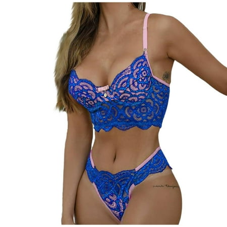 AnuirheiH Women Lingerie Corset Lace Underwire Sleepwear Underwear Tops+Briefs 4-6$ off 2nd
