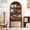 Walnut-1, variant on Arched Computer Desk, Home Office Desk with Hutch, Study Writing Desk with Open Shelf for Bedroom