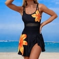 thumbnail image 6 of Zpanxa Printed One Piece Swimsuit for Women Plus Size V Neck Push Up Romper, 6 of 6