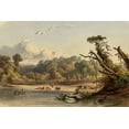 thumbnail image 2 of Bodmer, Karl 14x11 White Modern Wood Framed Museum Art Print Titled - Punca Indians encamped on the banks of the Missouri, 2 of 4