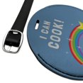 thumbnail image 2 of I Can Cook Noodles Shooting Star Funny Humor Round Leather Luggage Card Suitcase Carry-On ID Tag, 2 of 8