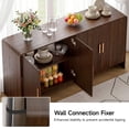 thumbnail image 7 of ROGALIS 60" Sideboard Buffet Cabinet with Storage & Adjustable Shelves, Farmhouse Curved Design Coffee Bar Cabinet with 4 Doors,Walnut, 7 of 7