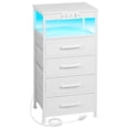 thumbnail image 2 of LOAKEKEL Tour de Rangement en Tissu, Petite Commode pour Chambre, Blanche, Commode 4 Tiroirs pour Adulte, 2 of 3