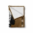 thumbnail image 2 of African Soft Flannel Fleece Throw Blanket, Female Head Silhouette Headscarf Geometric Framework, Cozy Plush for Indoor and Outdoor Use, 60" x 80", Brown White Black, by Ambesonne, 2 of 6