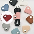 thumbnail image 2 of Heart Shaped Cord Winder Lightweight PU Leather Cable Organiser for Travel Convenient Earphone Wire Storage Device, 2 of 9