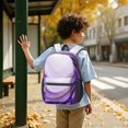 thumbnail image 6 of Purple and Gold Marble Pattern 17" School Backpacks for Teens,Waterproof Oxford Fabric,S-Shape Padded Straps for School,Travel,Hiking,Camping, 6 of 6