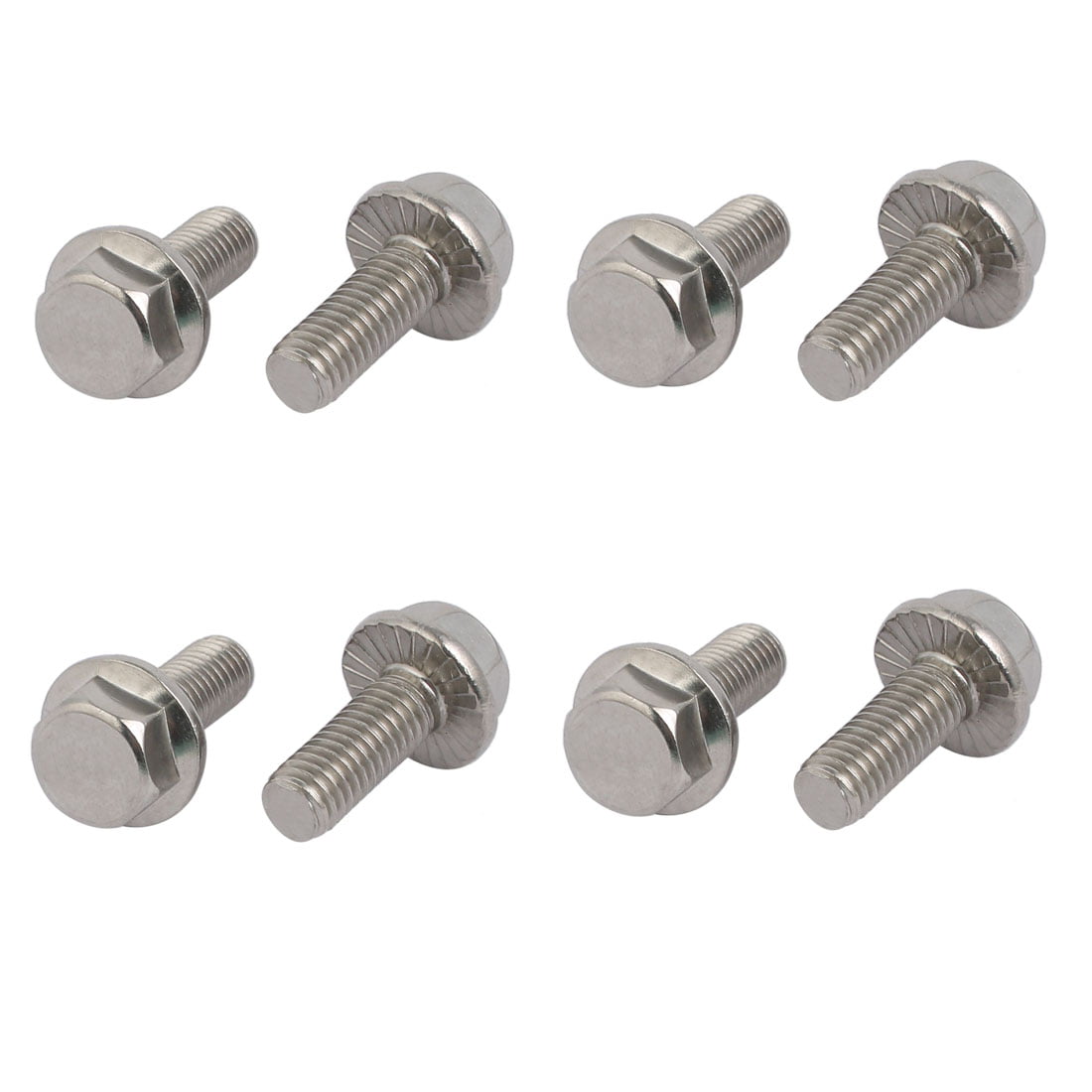 8 Pieces M8*30 Hex Cap Serrated Flange Bolt 304 Stainless Steel 