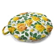 thumbnail image 1 of Blossom Round Floor Cushion with Handle, Rose Bouquet Branches Gardening Spring Buds Fragrance Motif on Plain, Pillow for Living Room & Dorms, 18" Round, Yellow Green Dark Peach, by Ambesonne, 1 of 4