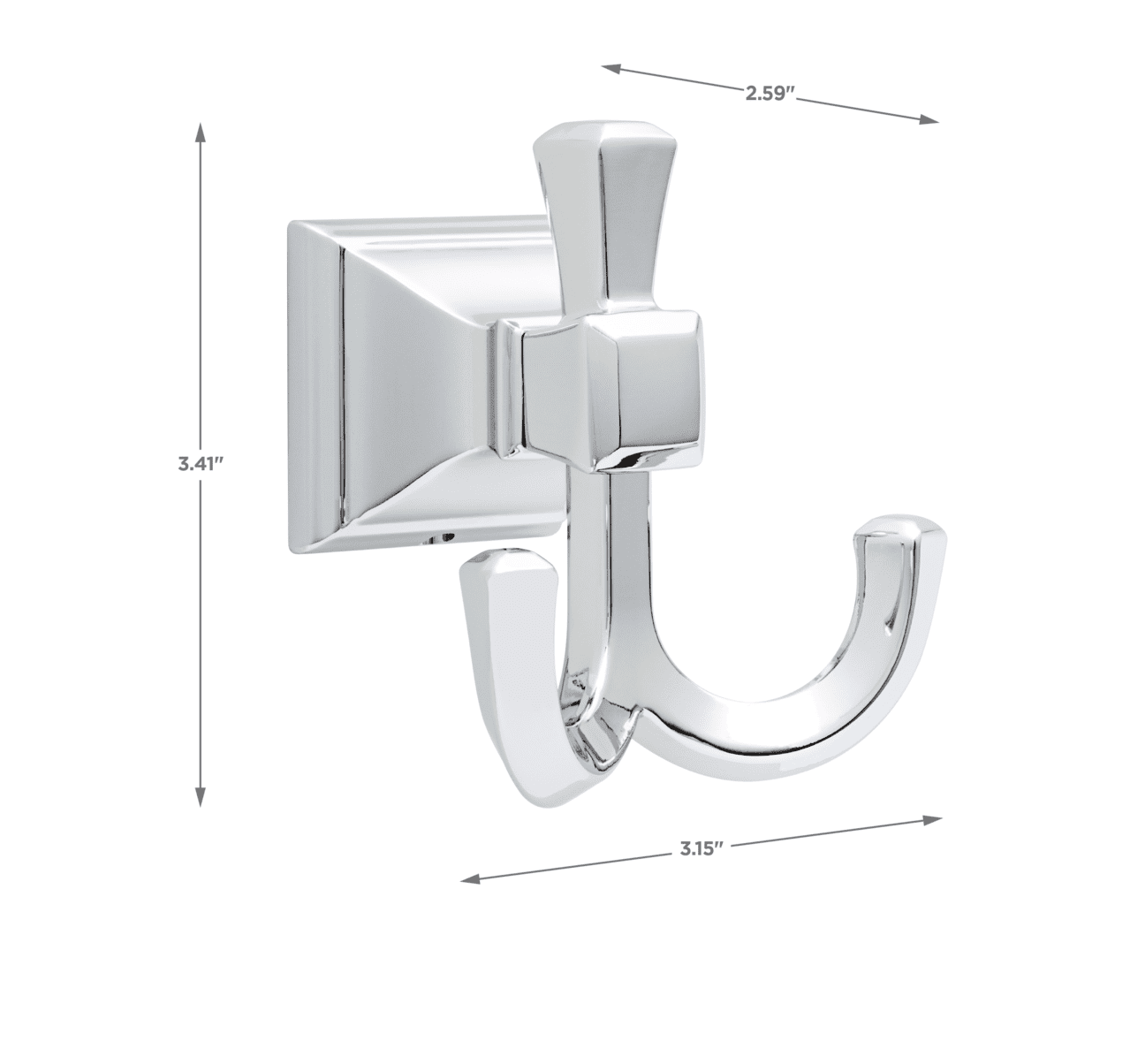 (2 pack) Better Homes & Gardens Chandler Towel Hook, Wall Mounted Towel Holder, Polished Chrome