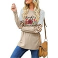 thumbnail image 4 of KimSoong Thanksgiving Shirts Thankful Grateful Blessed Shirt Women Pumpkin Long Sleeve Raglan Tops Plaid Graphic Fall Tee, 4 of 9