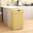 thumbnail image 2 of Trash Can Cabinet, 13 Gallon Kitchen Garbage Can, Wooden Recycling Trash Bin,  Proof Trash Can, Trash Cabinet with Lid for  Kitchen Bathroom, Yellow, 2 of 18