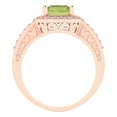 thumbnail image 4 of 2.78 ct Emerald Cut Natural Peridot with Simulated Diamond Halo Accents 18K Rose Gold Womens Engagement Ring, 4 of 6