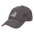 thumbnail image 2 of Sailboat and Wave Embroidered Pigment Dyed Cap - Black OSFM, 2 of 5