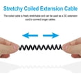 thumbnail image 5 of Uxcell 5Ft 5.5mm x 2.5mm Male to Male DC Power Cable, Right Angle Wire Adapter Coiled Extension Cable Cord, 5 of 5
