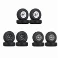 thumbnail image 4 of 4 pcs 85 mm 1.55 Metal Rims with Tires for 1/10 RC Crawler Car Axial Jr D90, black, 4 of 5