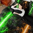 thumbnail image 4 of Castle Fairy Gamepads Lightsaber Bedding Comforter Set 7pcs for Kids Children Teens,Video Game Queen Bedding Sets Super Cozy,Galaxy Universe Queen Sheet Sets,Microfiber Bedroom Decor,Reversible, 4 of 8