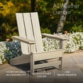 thumbnail image 6 of DuroGreen Aria Adirondack Chair Set Made With All-Weather Tangent Sustainable Lumber, 2 Chairs, 1 Side Table, Oversized, High End Patio Furniture for Porch, Lawn, Deck, No Maintenance, Paper Birch, 6 of 7