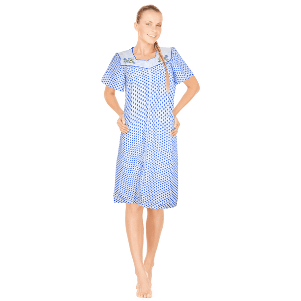 JEFFRICO Womens Dusters For Women Zipper Front Housecoat Lounger Duster