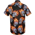 thumbnail image 4 of Men's flame stylish 3D printed graphic short sleeve shirts casual fashion print button down shirt, 4 of 13