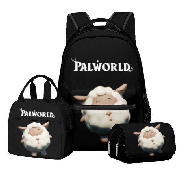 Palworld Magic Beast Palu Bag Backpack Lunch Bag Pencil Case Three-piece Set-week