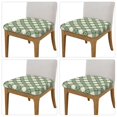 thumbnail image 2 of Fuzoiu Daisy Plaid Green Print Square Cushion Cover,Couch Cushion Covers, Stretch Seat Slipcover for Dining Chairs, Banquets, and Home Decor-Four Pieces, 2 of 7