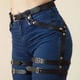 thumbnail image 3 of Qarigey Arnés para el cuerpo Cuero de PU Moda Sexy Pierna Festival Cool Club Jean Shorts Muslo Medias Cinturón Suministros Disfraces de disfraces, 3 of 6