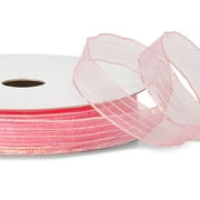 Paris Pink Iridescent Sheer Ribbon, 5/8"x50 yards