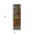 thumbnail image 3 of 2' X 8' Brown Floral Stain Resistant Indoor Outdoor Area Rug, 3 of 5