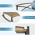thumbnail image 5 of Segmart 3PCS Patio Rocking Bistro Chairs Set, Front Porch Furniture Sets with Cushions,Outdoor Rattan Wicker Sofa Chairs and Table,250Ibs, Blue, 5 of 12