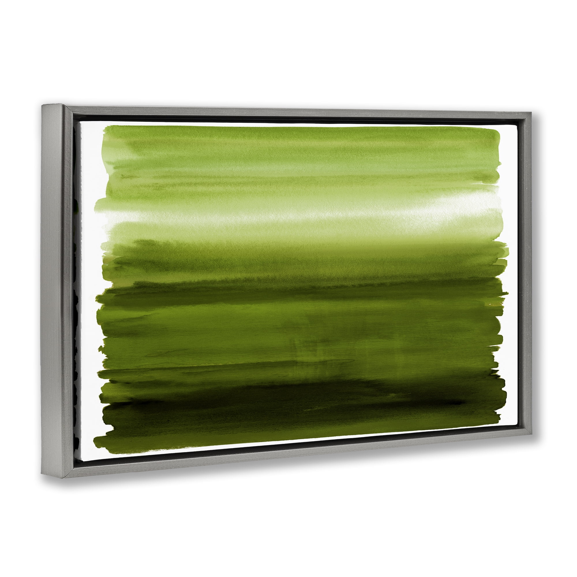 Stupell Industries Ombre Green Gradient Gray Framed Floater Canvas Wall Art, design by Allie Corbin