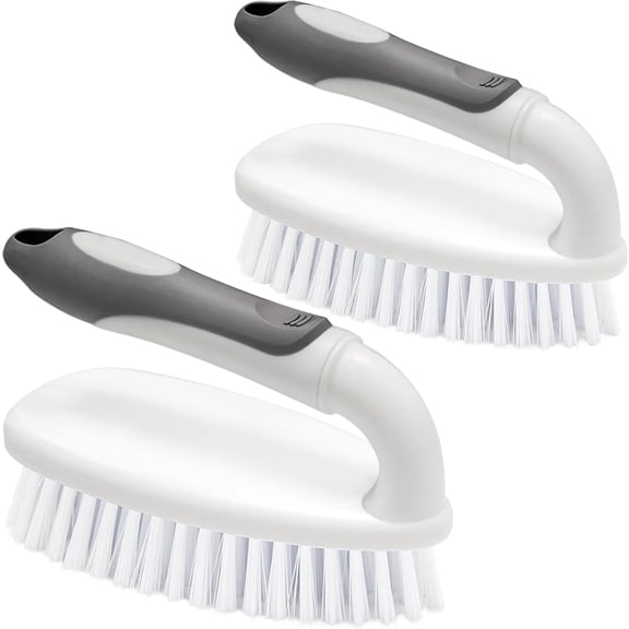 Scrub Brushes for Cleaning, Heavy Duty Bathtub Scrubber with Handle, Stiff Bristle Cleaning Brush for Shower, Kitchen, Sink, Bathroom, Floor