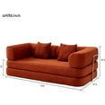 thumbnail image 2 of 74.8''Convertible Floor Sofa Bed with Pillow & Blanket, Compact Memory Foam Guest Sleeper with Enhanced Sturdy Frame, Foldable Lounger Couch for Living Room, Bedroom, Small Spaces (Rose Red), 2 of 5