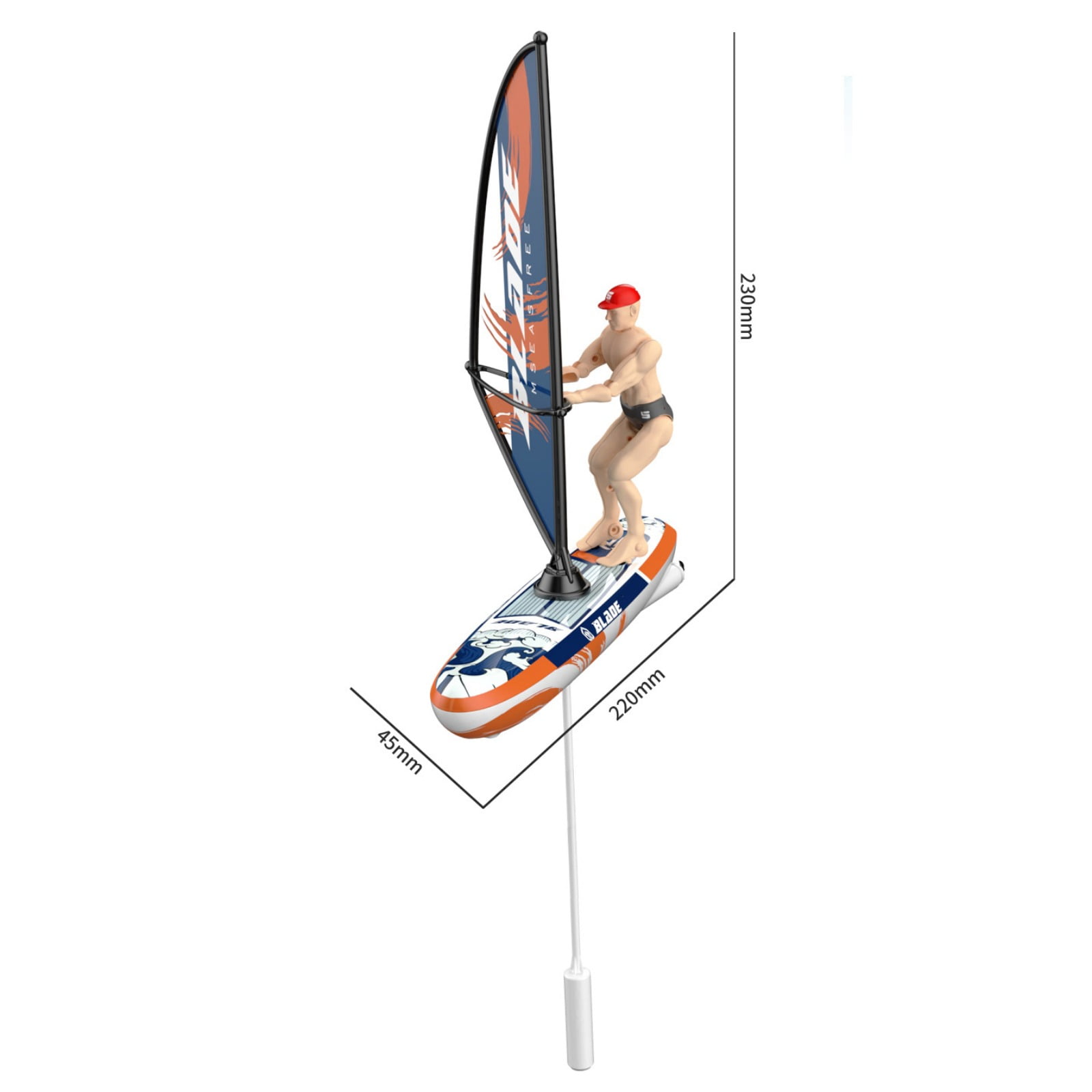 TXT-MATRIX Remote Control Windsurfing Racing Boat Toy - High-Speed RC Surfboard with Balance Control & LED Lights