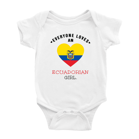 Everyone Loves an Ecuadorian Girl Baby Bodysuits Newborn Clothes (White, 18-24 Months)
