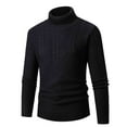 thumbnail image 2 of Xcmzpl Men's Turtleneck Sweater Long Sleeve Slim Fit Knit Pullover Tops Solid Casual Classic Fall Sweaters Warm Comfy Textured Sweaters, 2 of 3