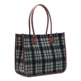 thumbnail image 6 of Time and Tru Women's Plaid Tote Bag, Navy, 6 of 7