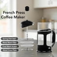 thumbnail image 3 of OVENTE French Press Coffee Maker 34 Ounce with Heat Resistant Borosilicate Glass & Stainless Steel 4-Level Filtration System, Portable Cold Brew Coffee Maker for Travel, Camping or Gift, Black FPT34B, 3 of 8