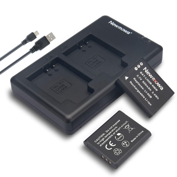Kit de baterías Newmowa Li-50B con cargador dual USB, 2 unidades