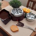 thumbnail image 5 of Indulgent 5 In 1 Fondue Set With Roaster Hot Pot And Platter In Rich Brown For Cozy Nights And Festive Gatherings, 5 of 5
