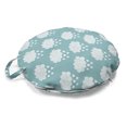 thumbnail image 1 of Rain Round Floor Cushion with Handle, Repetitive Hearts Raining Clouds Bicolored Pastel Tone Illustration, Decorative Pillow for Living Room & Dorms, 18" Round, Pale Slate Blue White, by Ambesonne, 1 of 4