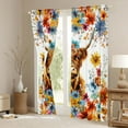 thumbnail image 3 of Castle Fairy Teens Boys Girls Brown Highland Cow Black Out Curtains,Rustic Farmhouse Animal Curtains Pack of 2 (42x63 Each),Floral Flowers Vintage Aesthetic Bedroom Curtains,Super Cozy Room Decor, 3 of 6