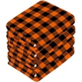 thumbnail image 3 of Halloween Buffalo Plaid Orange Washcloth 12x12in Set, 2 Pack Absorbent Cotton Towel Square Kitchen Dishes Towels, Soft Cleaning Face Hand Towel Fast Drying Wash cloth, 3 of 7