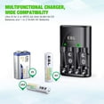 thumbnail image 4 of EBL Rechargeable AAA Batteries 800mAh (8 Packs) with Smart Battery Charger & AC Wall Plug for AA AAA 9V Ni-MH Ni-CD Rechargeable Batteries, 4 of 7
